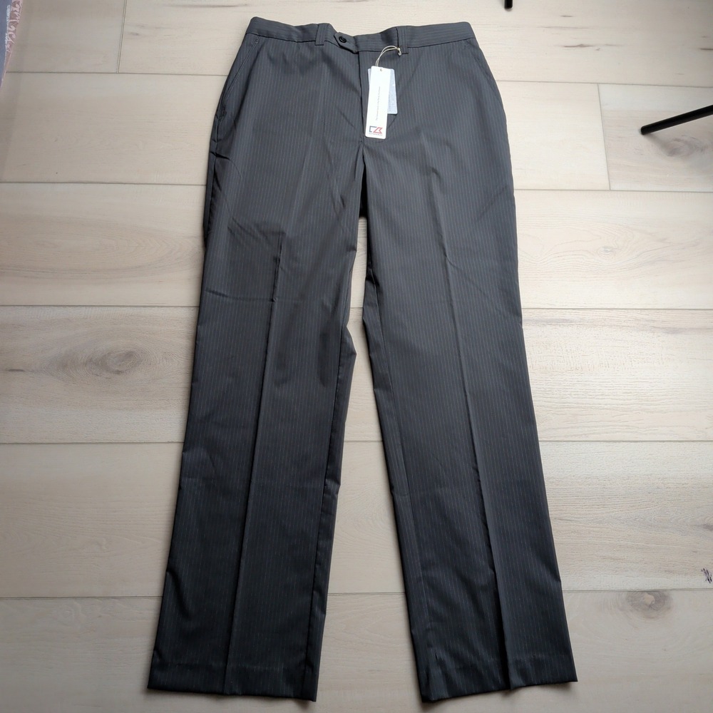 NEW Cutter & Buck Golf Pants Mens 34x34 Grey Pinstripe Performance Stretch